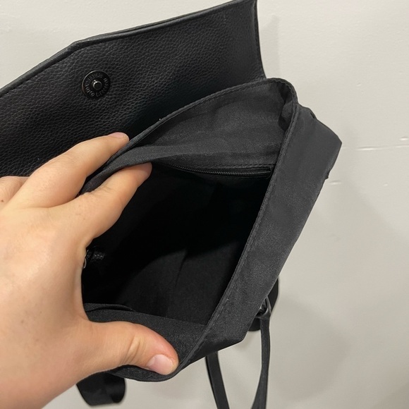 Botkier Nylon Leather Mini Backpack Spellout Straps Black New - Picture 8 of 11